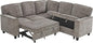 L-Shaped Sectional Couch with Storage and Pull Out Bed, Convertible Sofa Bed by LITVZ