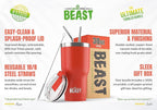 Beast 30 oz Tumbler Stainless Steel Vacuum Insulated Coffee Ice Cup Double Wall Travel Flask (Ladybug Red)