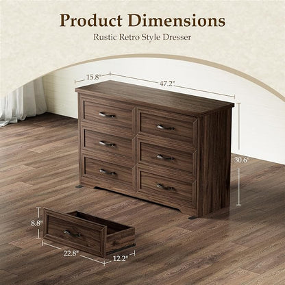 AODK Farmhouse 6 Drawer Dresser - Image 2