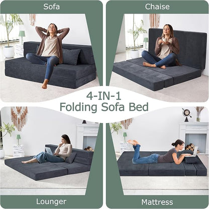 Folding Sofa Bed, 4 in 1 Convertible Sleeper Chair - Image 4
