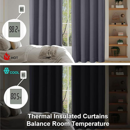 Simplebrand Ava Grey Short Blackout Curtains - Image 6