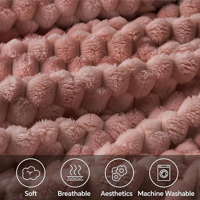 BEDELITE Dusty Pink Throw Blanket - Image 3