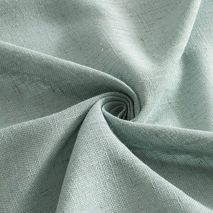 MIULEE Sea Green Linen Curtains 52x72 Inch - Image 8