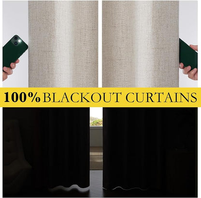 NICETOWN Natural Short 100% Blackout Curtains 63" Lenghth Burg - Image 7