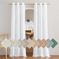 NICETOWN White Linen Bedroom Curtains 84 inches Long, Grommet Thick Linen Blend by NICETOWN