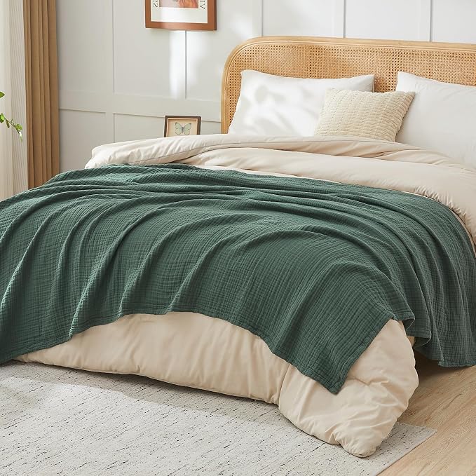 EMME Muslin Blankets for Adults Throw Blanket for Couch Breathable Gauze Soft - Image 5