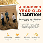 Sunrise Flour Mill Heritage Organic Bread Flour Blend - 2.0 lbs | Organic Unbleached Bread Flour Easy to Digest with Less Bloating | High Protein for Superior Baking | Smooth, Nutty Flavor