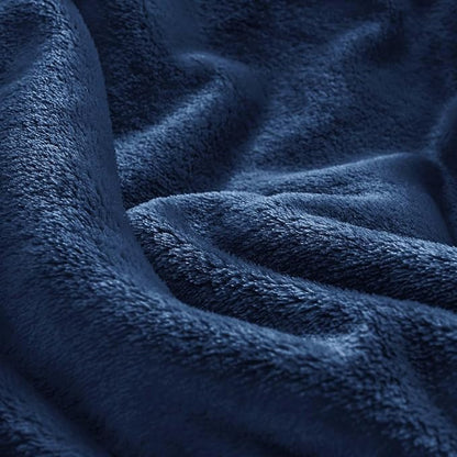 BEDELITE Fleece Blanket Soft Plush Oversized Bed Blanket Navy 120"x120" | Ultra - Image 6