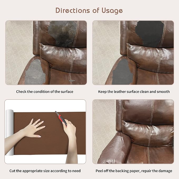KING MOUNTAIN Leather Repair Patch, 16 x 60 Inches self Adhesive Leather Repair - Image 8