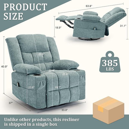 Korser Adult 360° Swivel Rocking Recliner, Nursery Rocking Chair - Image 2