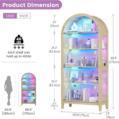 Gurexl 5-Tier Arched Display Cabinet - - Image 2
