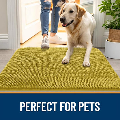OLANLY Dog Door Mat for Muddy Paws 24x16, Super Absorbent Chenille Mud Mat | - Image 6