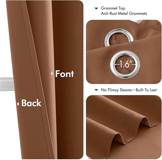 MIULEE Blackout Curtains for Bedroom 2 Panels 40 x 72 Inch Long Sun Baked | - Image 4