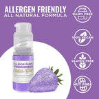 Bakell - Pollipop Purple Tinker Dust (4g, 1x Mini Spray Pump) Edible Glitter for Food, Desserts, and Beverages!