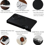 Espresso Tamping Mat – Food Grade Silicone Coffee Tamper Pad with Portafilter Slots, Heat Resistant, Anti-Slip, Waterproof Tamping Station for Baristas