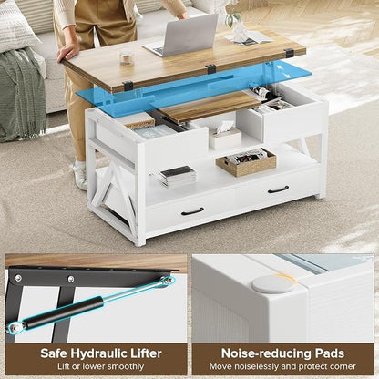 Memobarco 40" Lift Top Coffee Table, 4 in 1 Multi-Function Lift Coffee Tables - Image 5