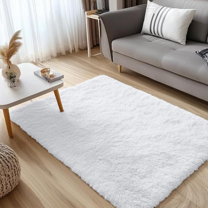 OLANLY 2x3 Machine Washable Small Bedside Rug, Soft Fluffy Shaggy Entryway - Image 5