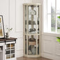 Corner Curio Cabinet, 150lbs Heavy Duty Glass Display Cabinet by Trunback