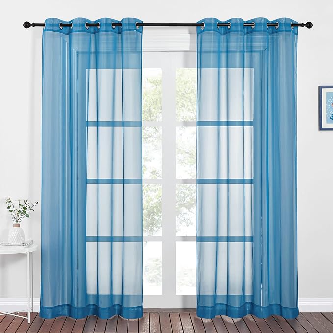 NICETOWN Sheer Curtains for Bedroom Windows 84 inch Length, Grommet Casual by NICETOWN