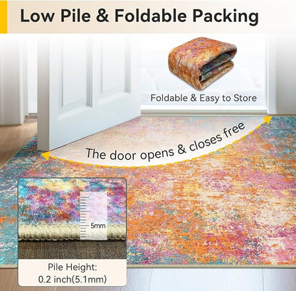 RELEANY Washable 3'x5' Abstract Area Rug - Image 7