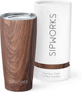 Coffee Tumbler – 20 oz Insulated Travel Coffee Mug, Spill Resistant Stainless Steel Large Coffee Cup with Lid for Hot & Iced Drinks - Mahogany
