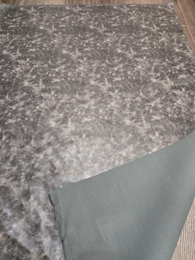 Black Vintage Distressed Soft Faux Leather Fabric Upholstery Sheet PU Peta - Image 8