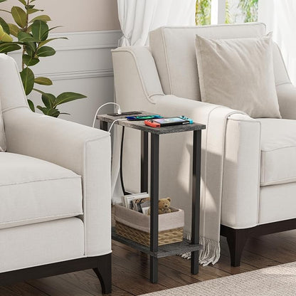 TUTOTAK Small End Table with Charging Station, Narrow Side Table with USB Ports - Image 6
