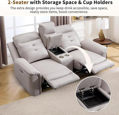 ANJ Oversized Power Reclining Loveseat Sofa Set of 2 - Image 5