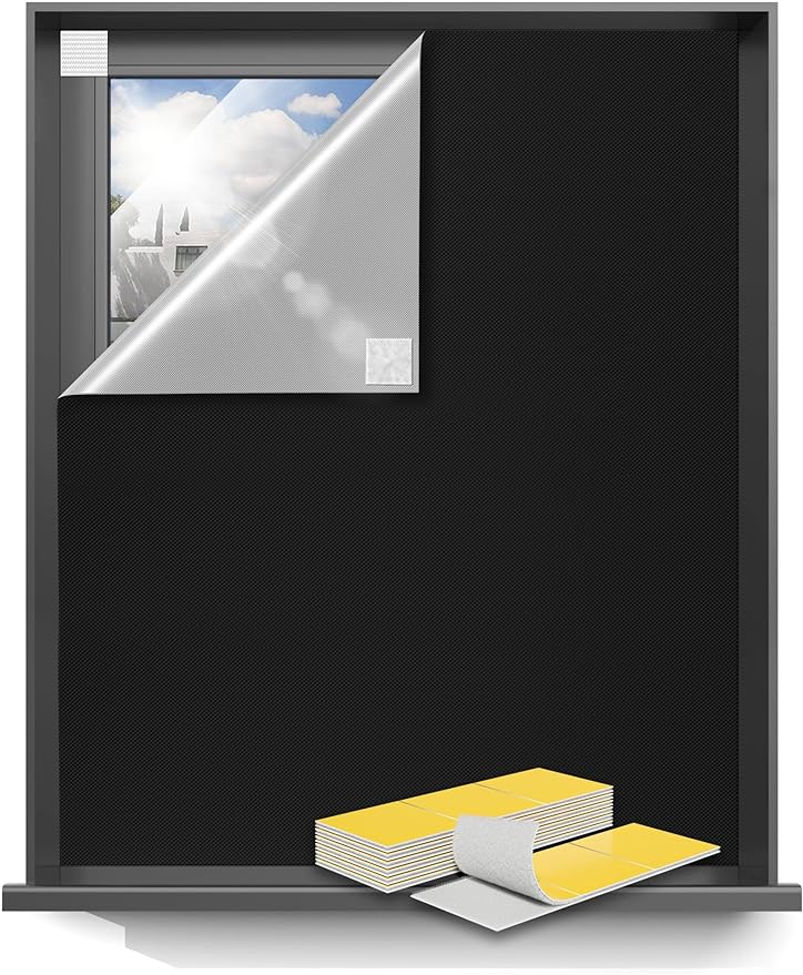 Blackout Curtains 42"x72" Portable No Drill Black Out Window Cover | 100% by Sumobaby