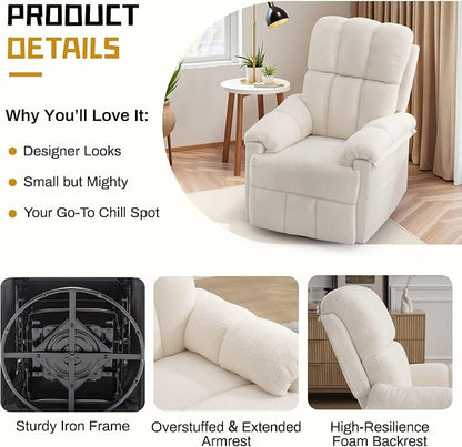 Korser Recliner Chair, Swivel Rocker Recliner Chair - Image 5