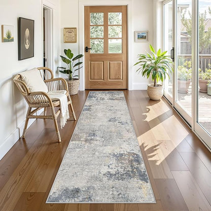 UERMEI 2x8 Washable Runner Rug for Hallway, Non Slip Low Pile Kitchen Carpet by UERMEI