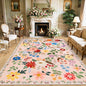 PLHXFR Area Rug 10x12 Living Room: Floral Washable Boho Soft Carpet Beige | by PLHXFRSoftAreaRugs