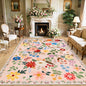PLHXFR 8x10 Area Rug Living Room: Floral Washable Boho Soft Carpet Beige | by PLHXFRSoftAreaRugs