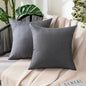 MIULEE Pack of 2 Decorative Outdoor Solid Waterproof Throw Pillow Covers Euro by MIULEE