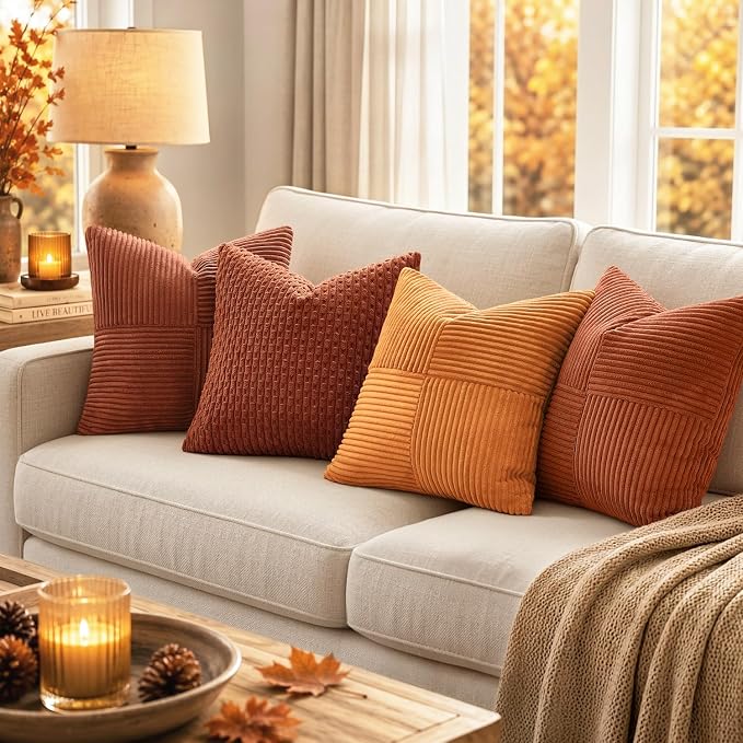 MIULEE Fall Rust Decorative Lumbar Throw Pillow Covers 14x22 Inch 2 Pack | Boho - Image 4