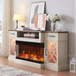 OKD 3-Sided Glass Farmhouse Electric Fireplace TV Stand by OKD