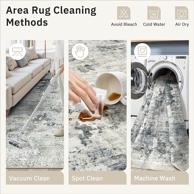 Soalmost Abstract Rug 5x7 Washable Area Rugs - Image 9