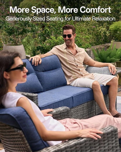 Luxury Outdoor Furniture, 6-Inch Thick Cushion Patio Sofa, Oversized Comfort - Image 5