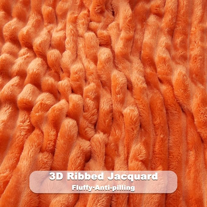 NEWCOSPLAY Fleece Ribbed Cozy Twin Blanket - Image 5