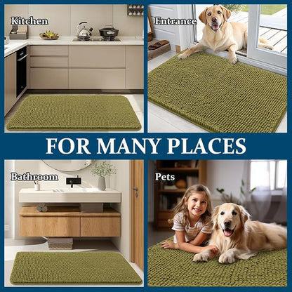 OLANLY Dog Door Mat for Muddy Paws 34x21, Super Absorbent Chenille Mud Mat | - Image 8
