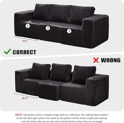 Hobestluk Modular Sectional Sofa Memory Foam Couch Oversized Sectional Sofa - Image 4