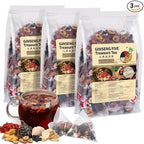 Ginseng Five Treasures Tea, Traditional Chinese Herbal Tea, Natural Organic Kidney Cleanse Detox Tea for Women & Men, 7 Precious Ingredients Formula(3 Pack/75 Bags)