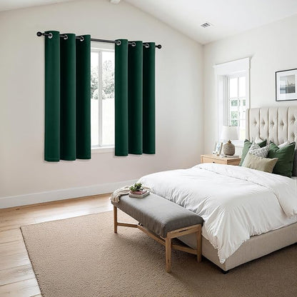 MIULEE Blackout Curtains for Bedroom 2 Panel 40 x 54 Inch Long Hunter Green | - Image 6