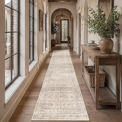 Schweek 2x10 Beige Washable Kitchen Runner Rug Long Runners by Schweek