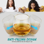 Cool Shot Glasses Set, Round Bottom Balancing Heavy Base Clear Glass, Tequila Vodka Scotch and Liquor Cordial Mini Cups, 2 oz, 6 pcs Gift set