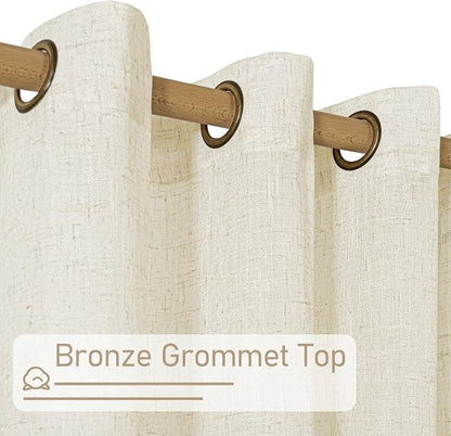 Natural Semi Sheer 48 Inch Linen Curtains - Image 3