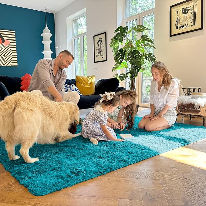 OLANLY 2x3 Machine Washable Small Bedside Rug, Soft Fluffy Shaggy Entryway - Image 6