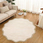 GarveeHome Scalloped Round Area Rugs 4ft Washable Small Non-Slip | Soft Boho by GarveeHome
