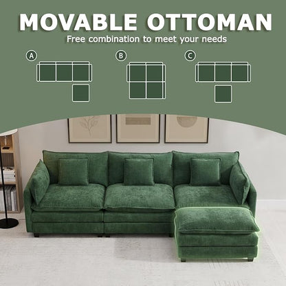 113” Modular Sectional Sofa, L Shaped Cloud Couch - Image 5