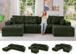 MAXYOYO 132" U Shaped Modular Sectional Sofa by MAXYOYO
